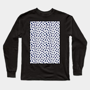 White and Blue Spot Dalmatian Pattern Long Sleeve T-Shirt